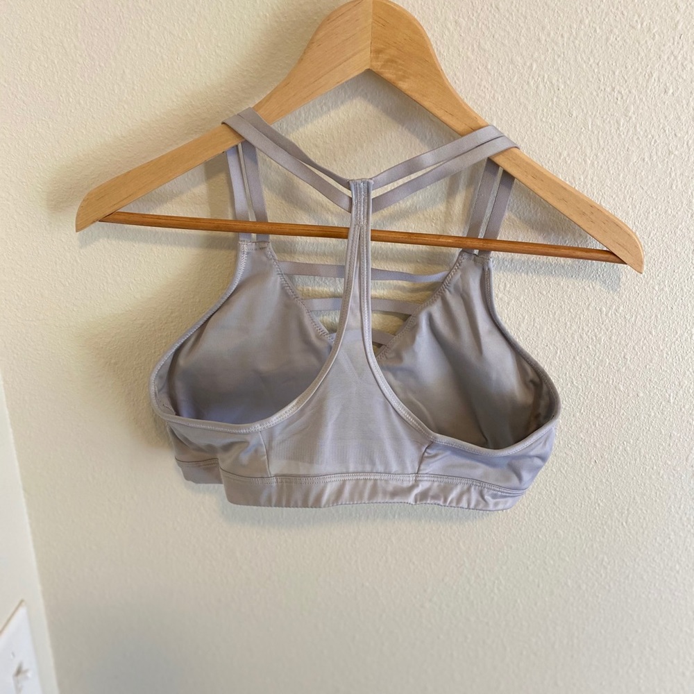 Grey mesh back sports bra